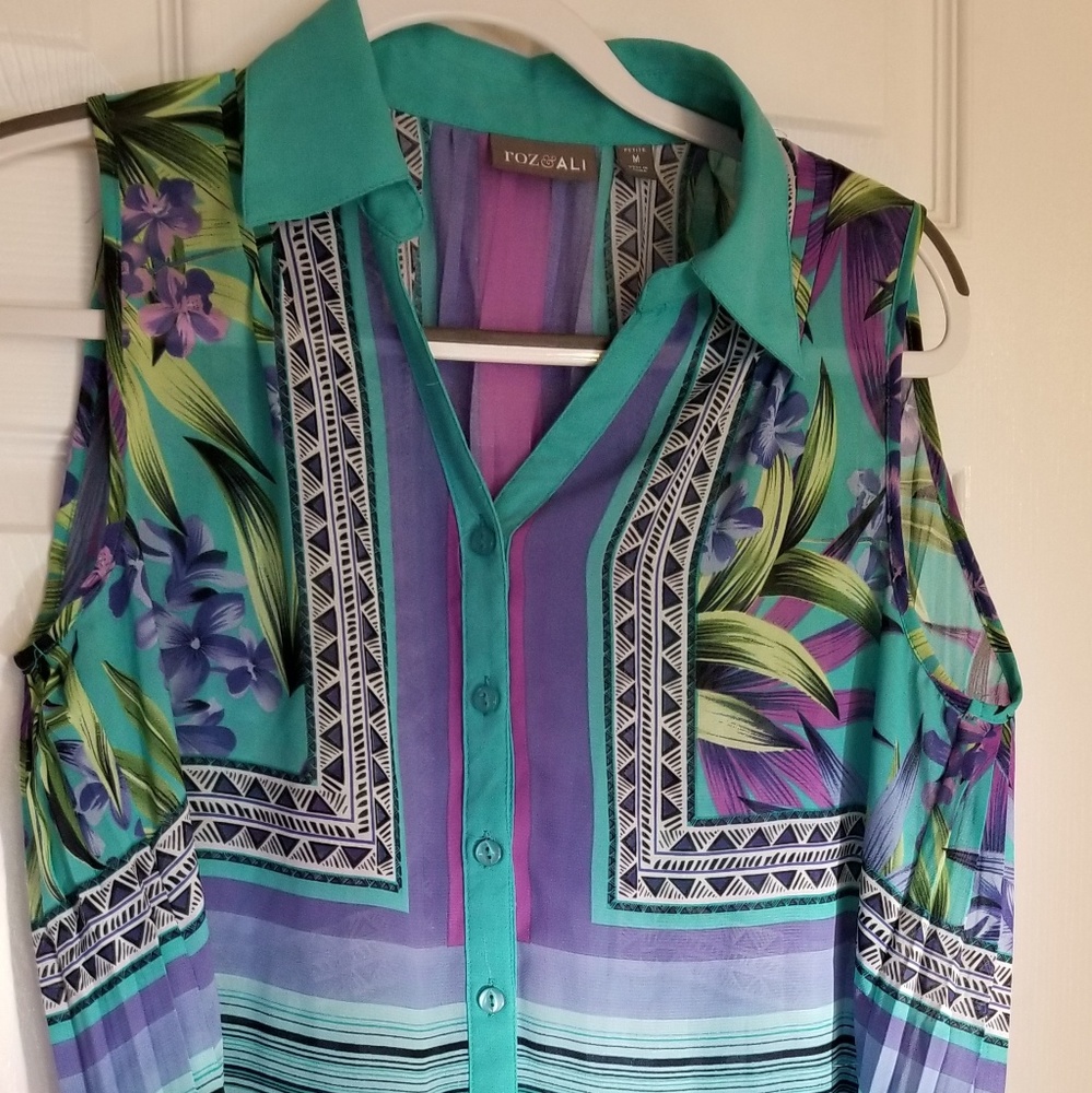 Colorful Tribal  Roz & ALI.. Print Top